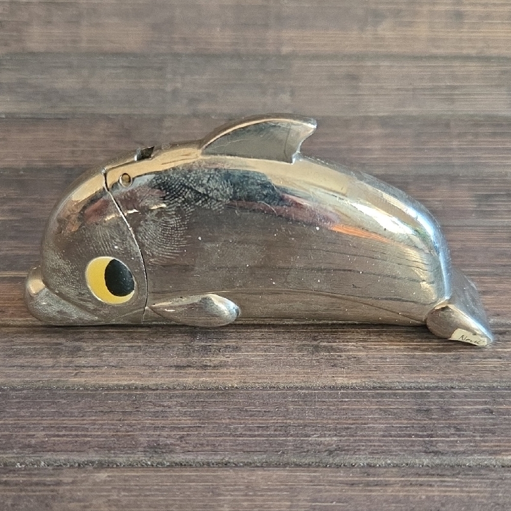 Vintage Silver Dolphin Holder